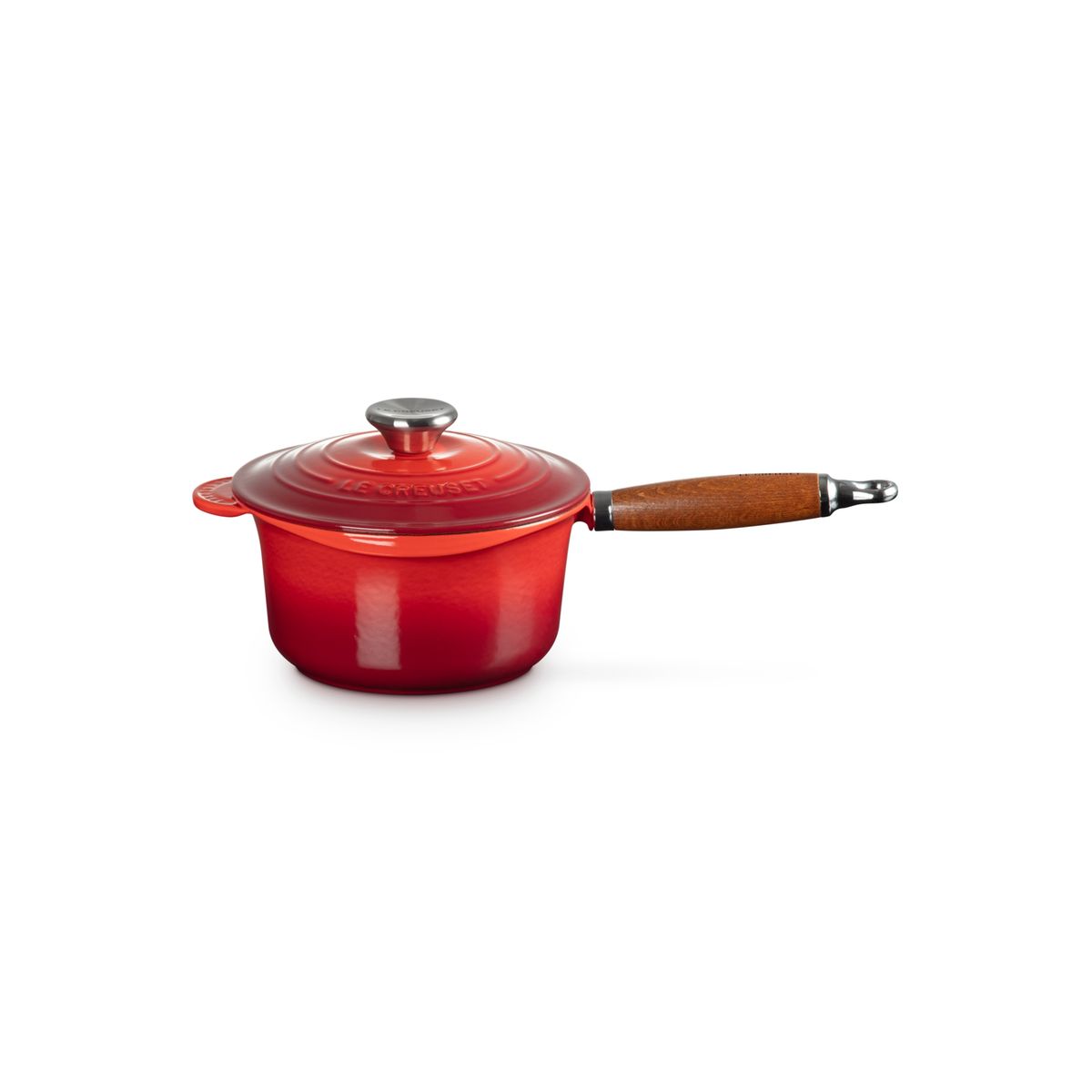 LE CREUSET - Le Creuset Cazo mango madera 18cm Cereza Hierro