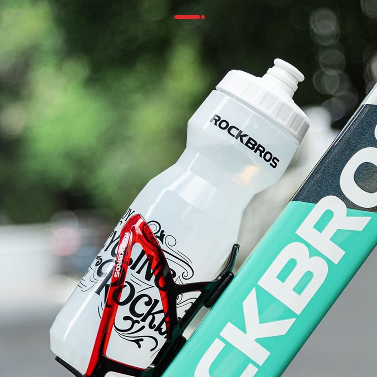 ROCKBROS - Porta Botella Caramagiola Bicicleta Rockbros Negro y Rojo