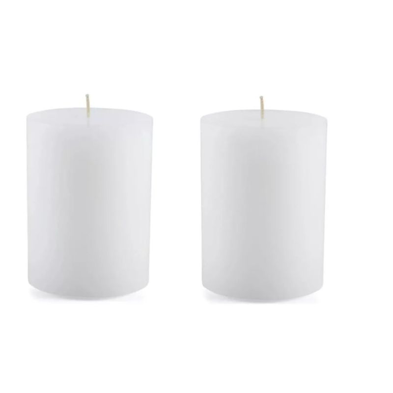 GENERICO - PACK 2 VELONES CIRIO COLOR BLANCO 5 x 5 CM