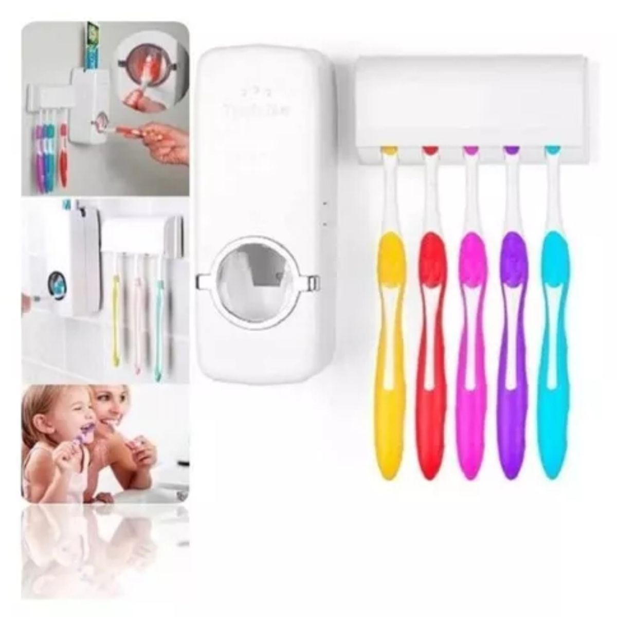 GENERICO - dispensador de pasta para cepillos de dientes para 5 cepillos