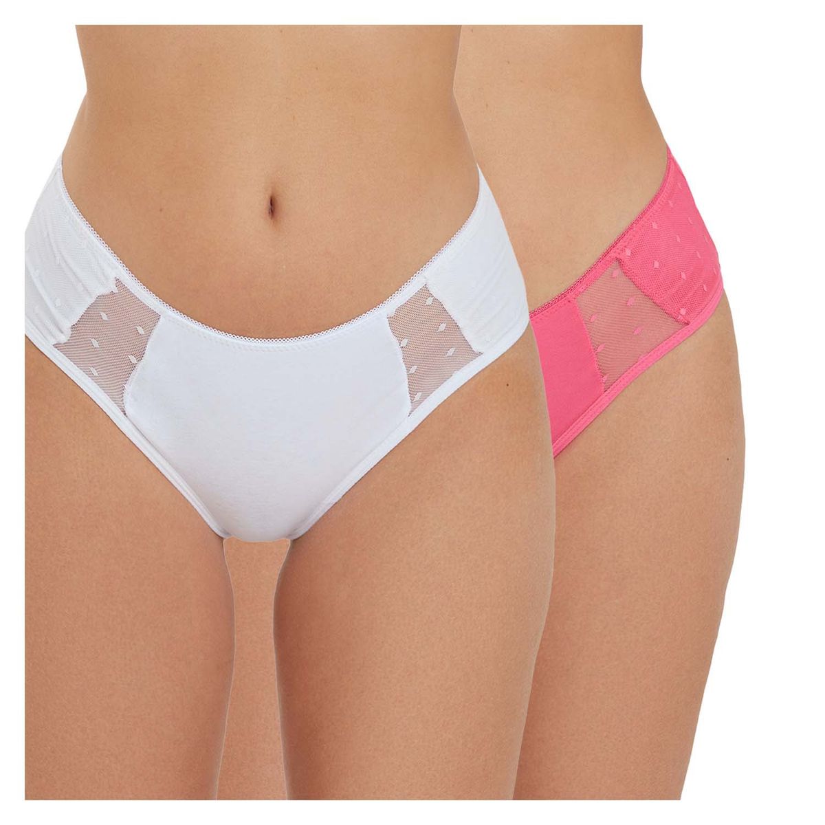 FASHION'S PARK - Calzón Bipack Bikini Detalle Mesh Fucsia Fashion's Park