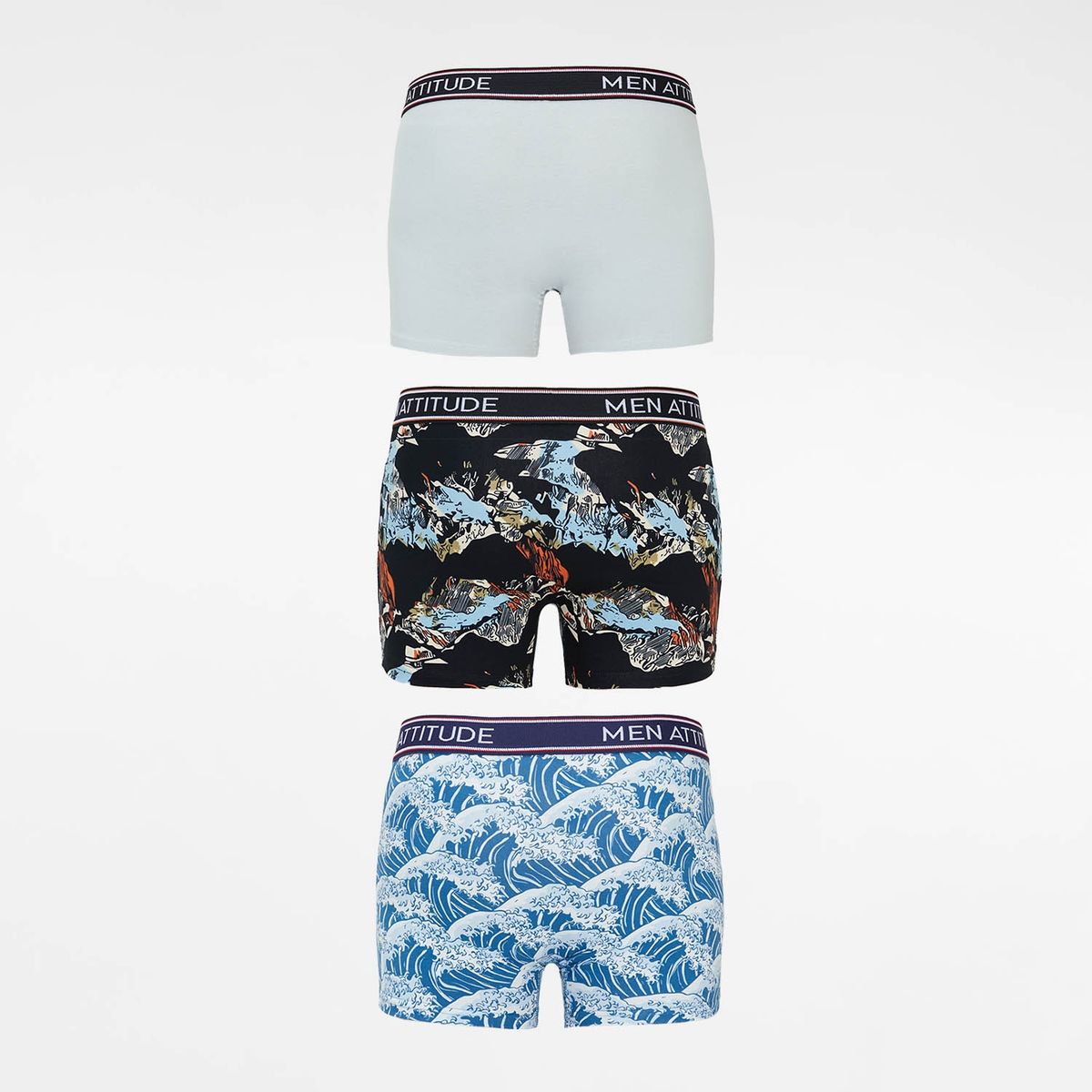 FASHION'S PARK - Boxer Tripack Estampado Mar Montañas Gris Claro Fashion's Park