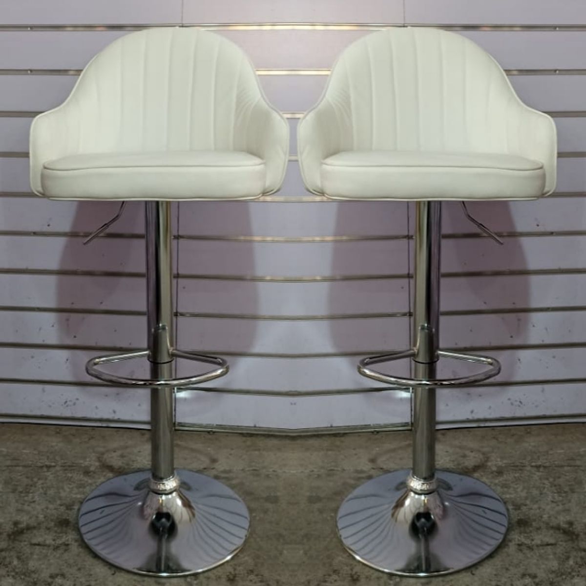 ARTIHOGAR - Pack  2 Sillas Bar  Nordic Ecocuero Color Blanco