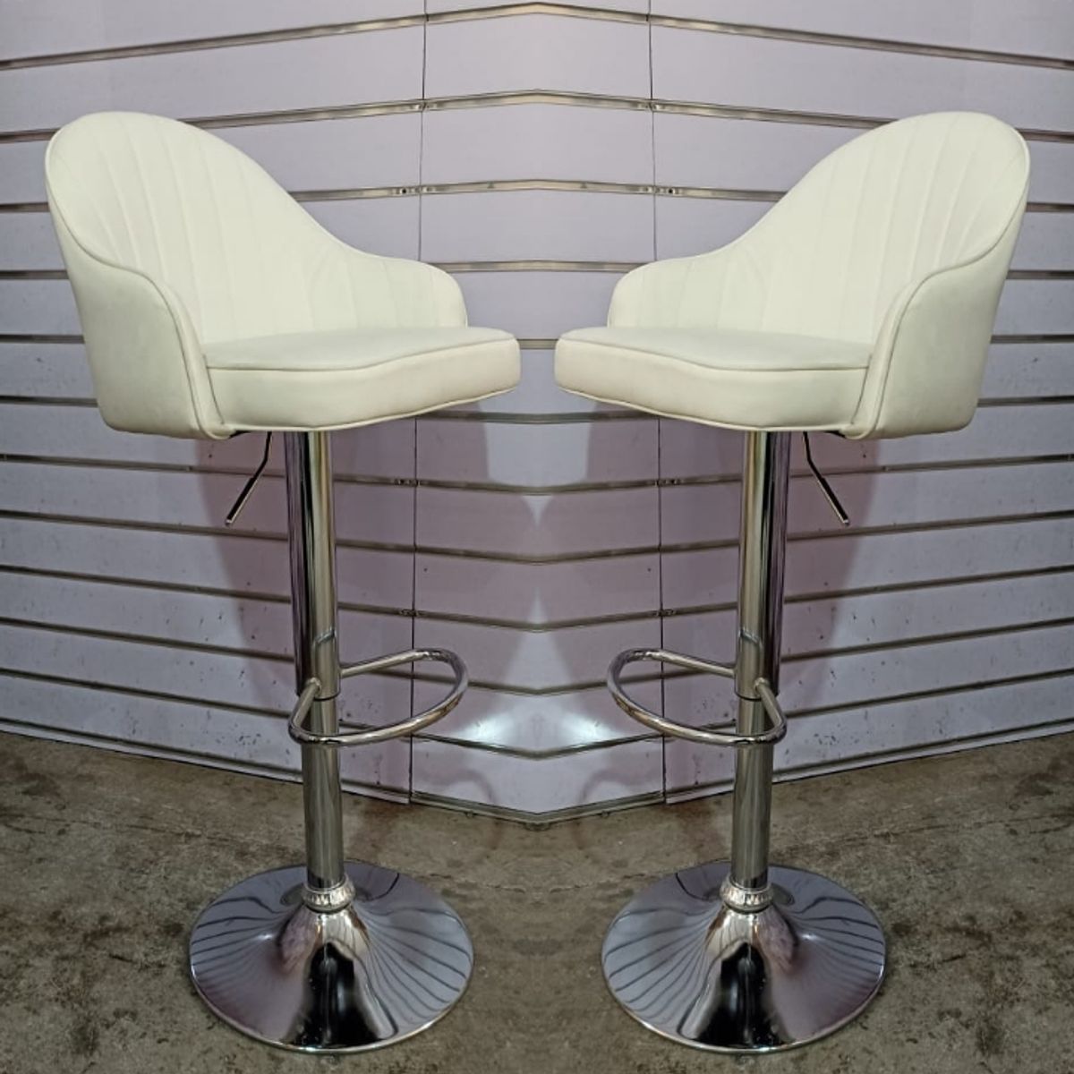 ARTIHOGAR - Pack  2 Sillas Bar  Nordic Ecocuero Color Blanco