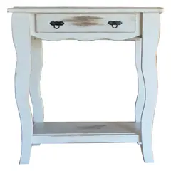 MARFELD MUEBLES - Mesa de arrimo vintage blanco grande