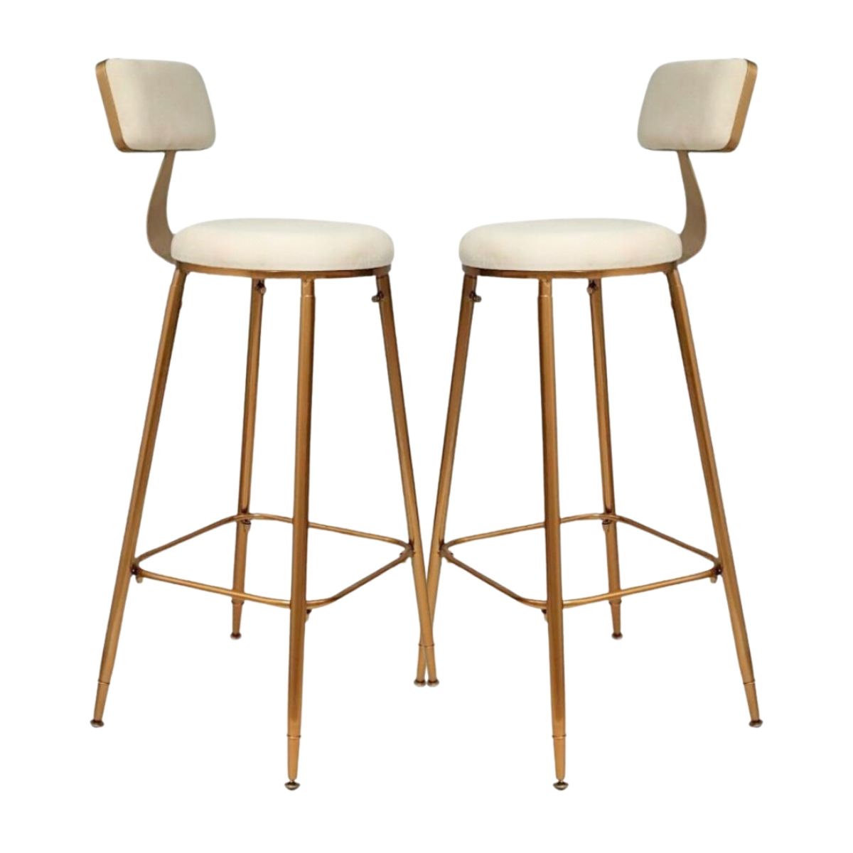 HABITA2 CHILE - Pack 2 Sillas bar Paris beige base dorada elegante 75cm
