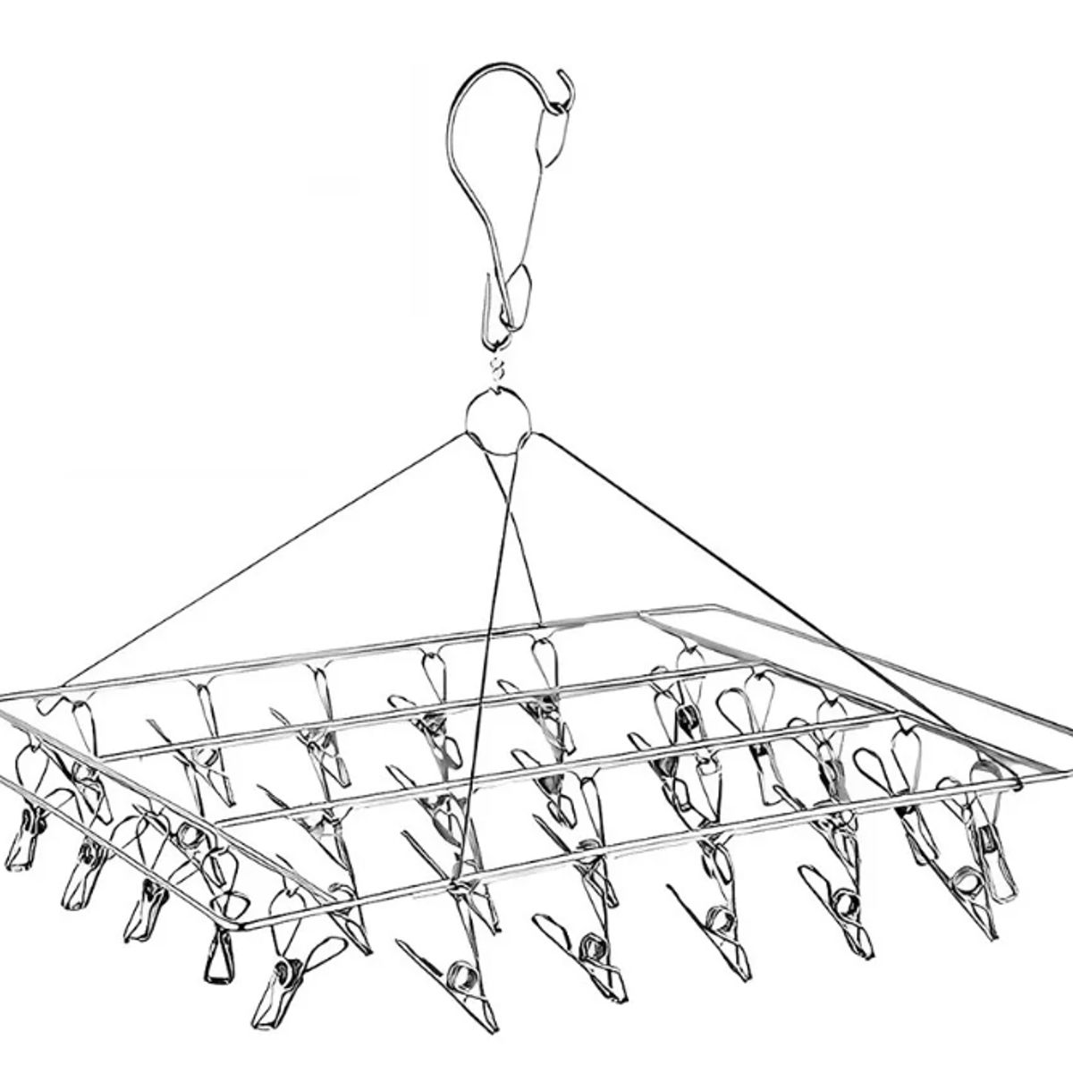 GENERICO - Tendedero Rack De Secado Pinzas De Ropa Ganchos Con 30 Clips