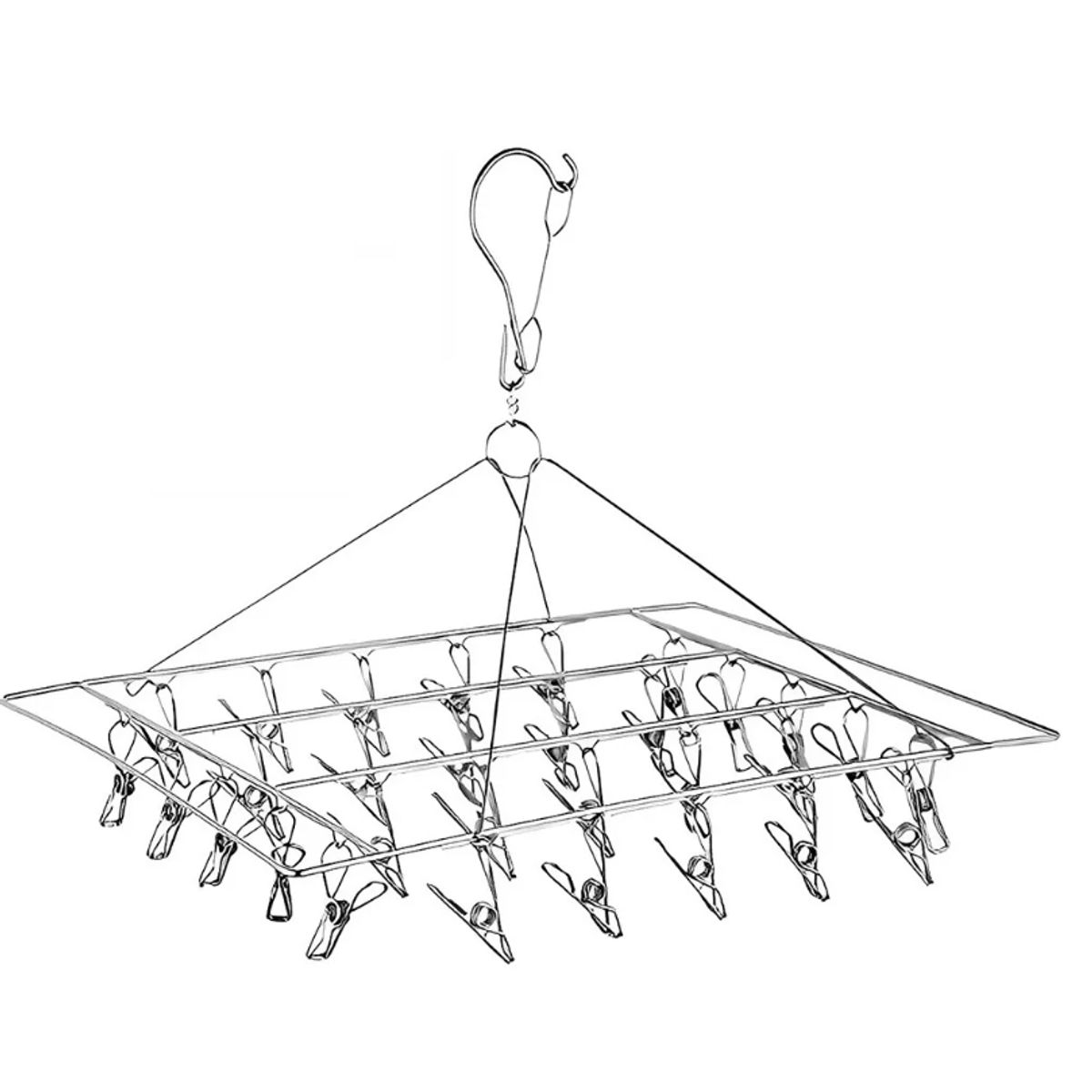 GENERICO - Tendedero Rack De Secado Pinzas De Ropa Ganchos Con 30 Clips