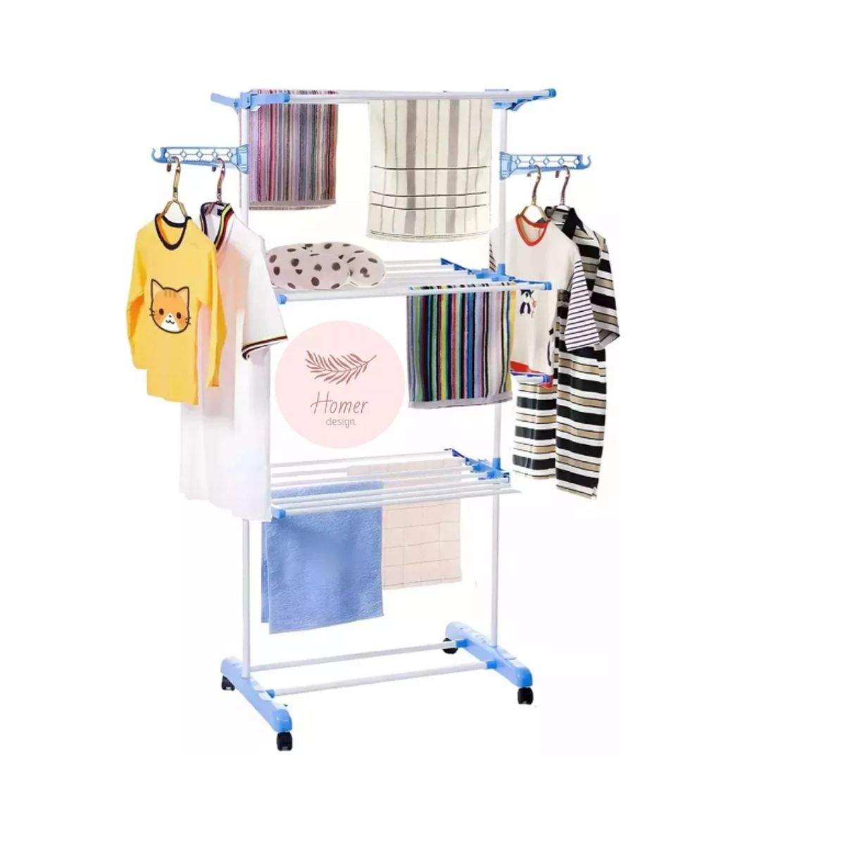 GENERICO - Tendedero Ropa Colgador Pechero Plegable 3 Niveles