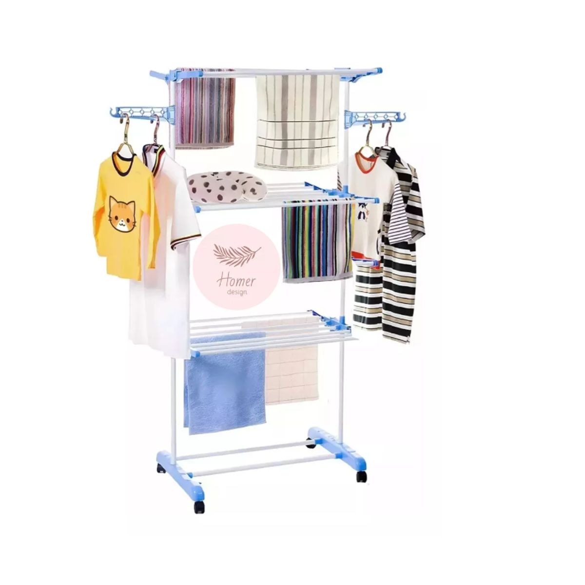 GENERICO - Tendedero Ropa Colgador Pechero Plegable 3 Niveles