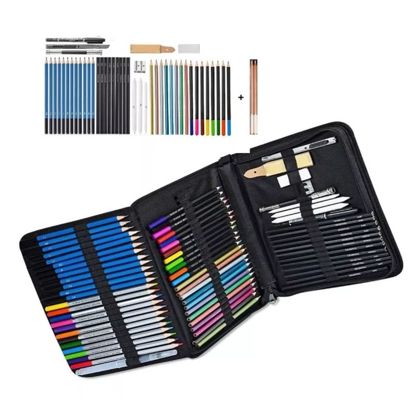 GENERICO - Kit Para Dibujo 73 Piezas Profesional Estuche Set Lápices