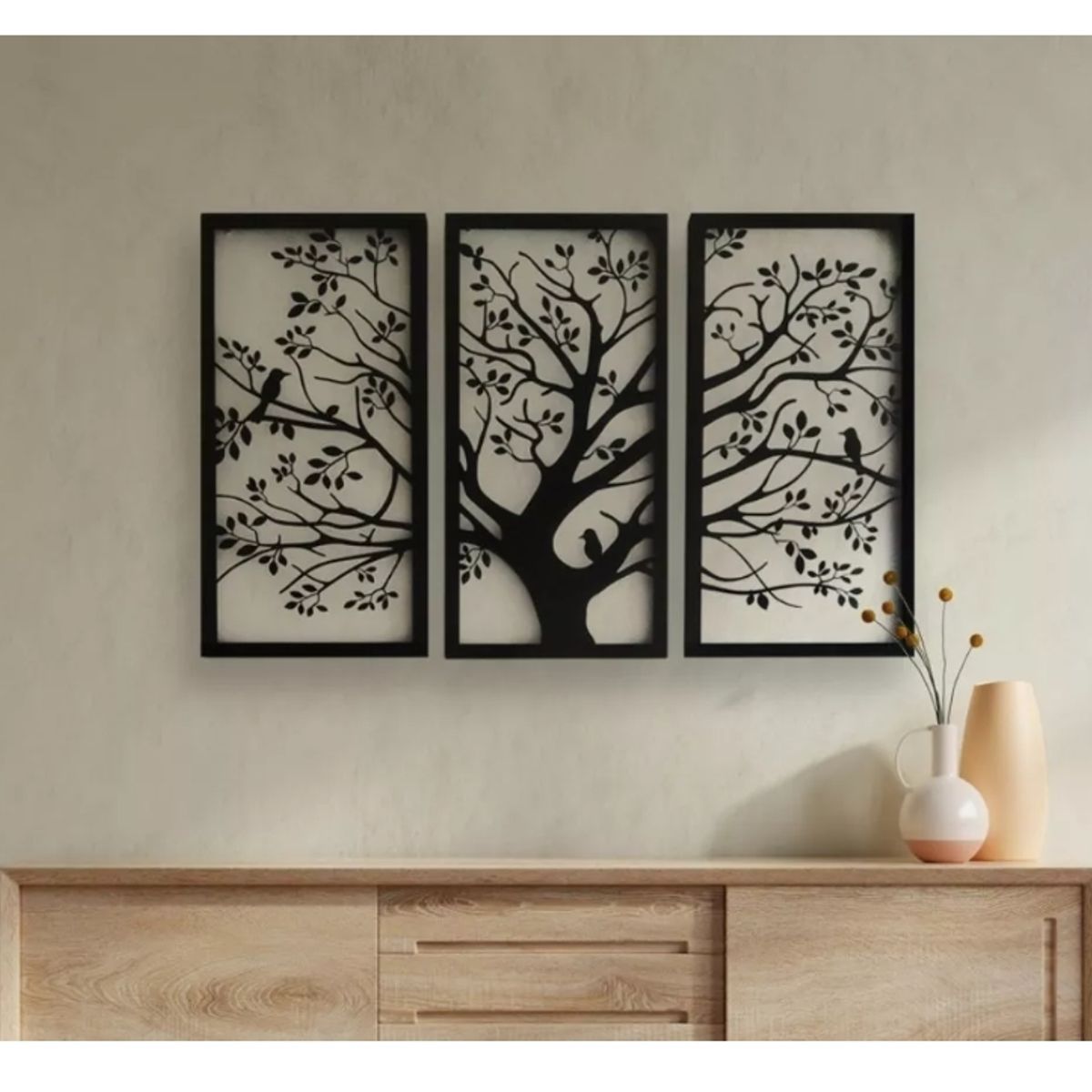 GENERICO - Cuadro Decorativo Tríptico Árbol De La Vida