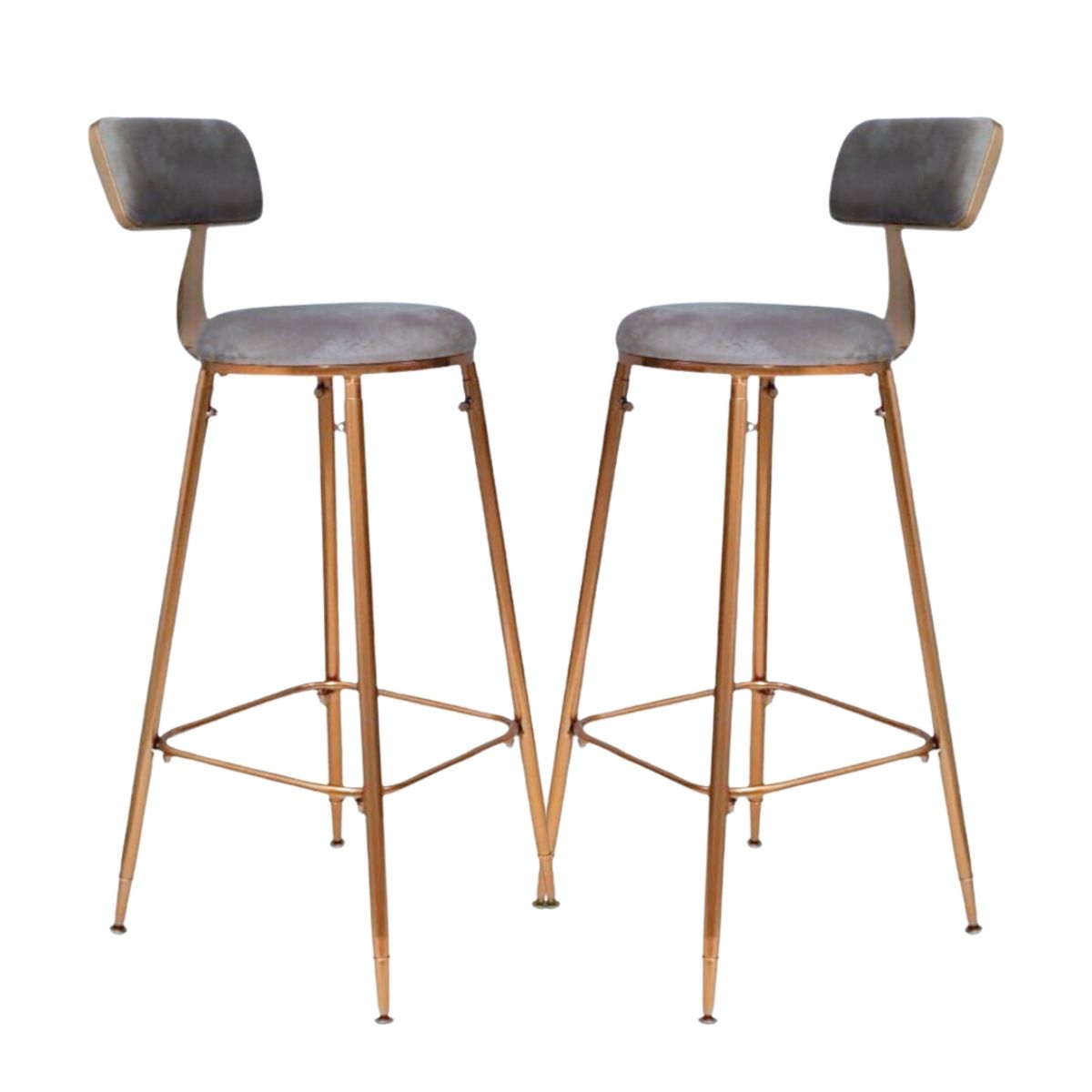 GENERICO - Pack 2 Silla de bar dorado elegante 75 cm Paris - Gris