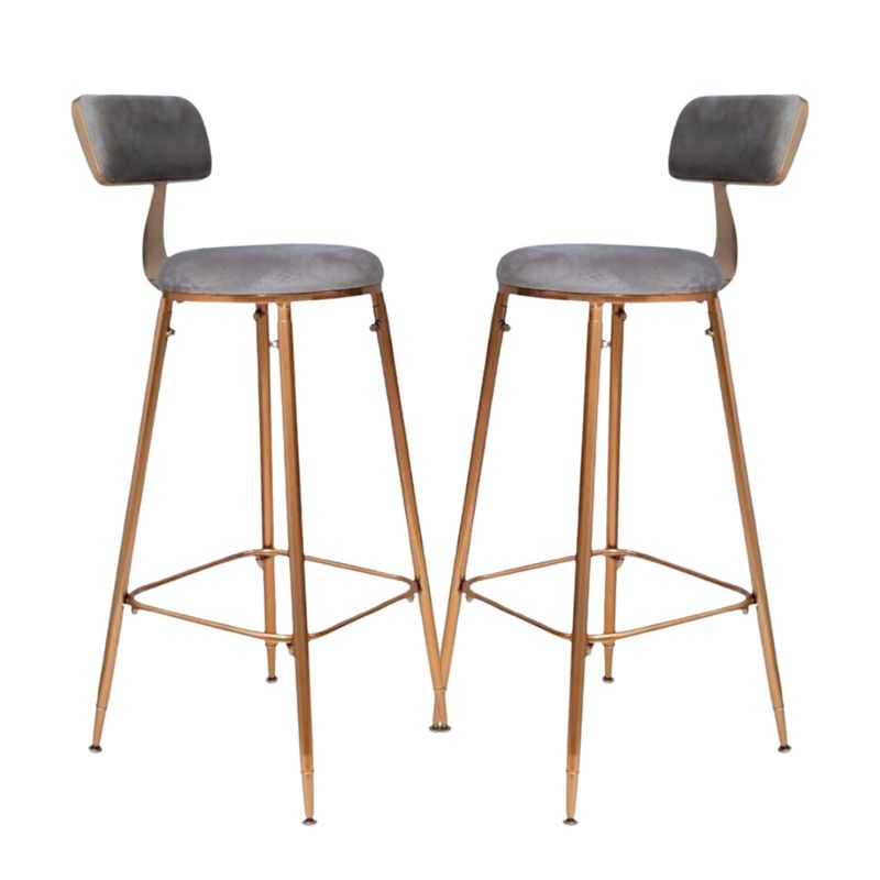GENERICO - Pack 2 Silla de bar dorado elegante 75 cm Paris - Gris