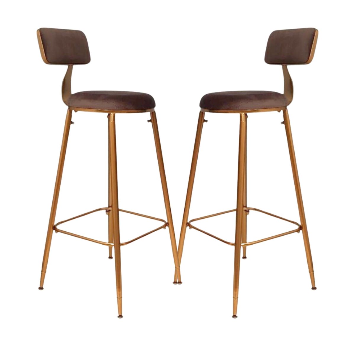 GENERICO - Pack 2 Silla de bar dorado elegante 75 cm Paris - Chocolate.