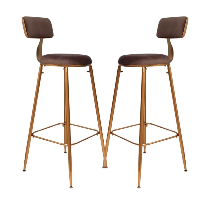 GENERICO - Pack 2 Silla de bar dorado elegante 75 cm Paris - Chocolate