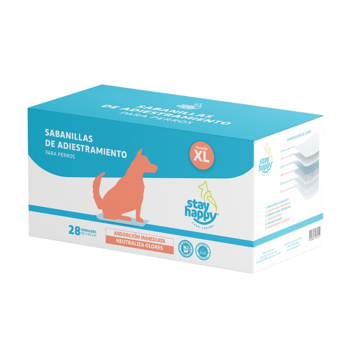 GENERICO - Sabanillas adiestramiento 60x90 28 uni Stay Happy