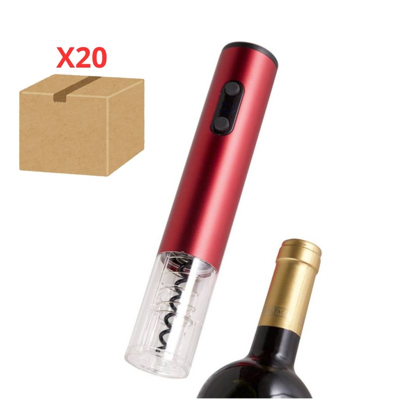 GENERICO - 20 Sacacorchos eléctrico recargable Rojo
