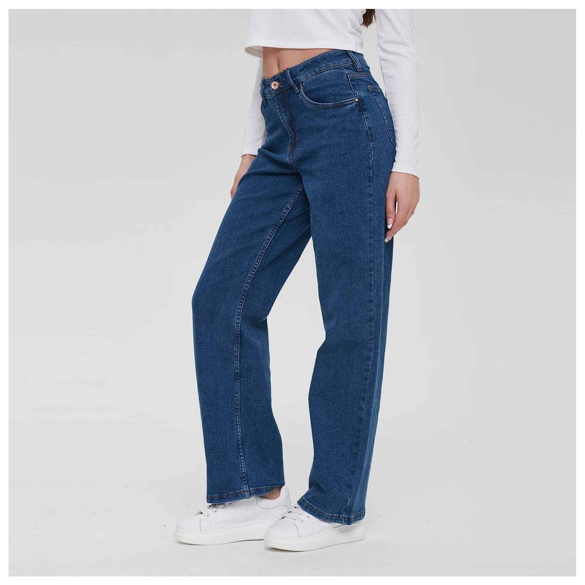 FASHION'S PARK - Jeans Mujer Wide Leg Wide Leg Azul Fashion's Park
