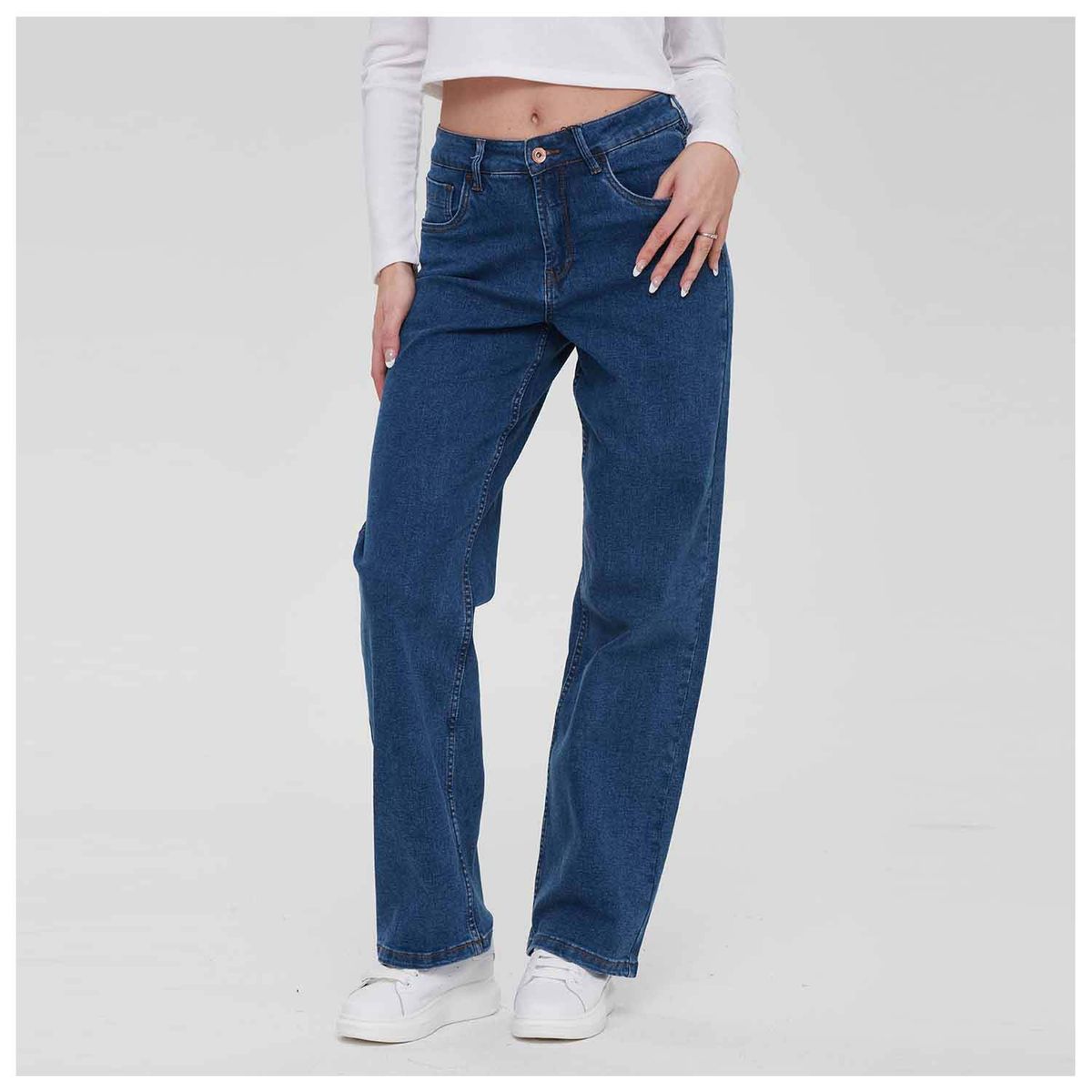 FASHION'S PARK - Jeans Mujer Wide Leg Wide Leg Azul Fashion's Park