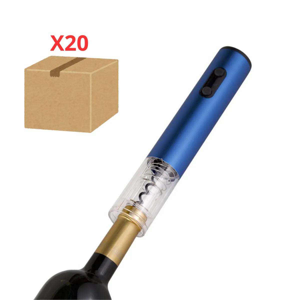 GENERICO - 20 Sacacorchos eléctrico recargable Azul