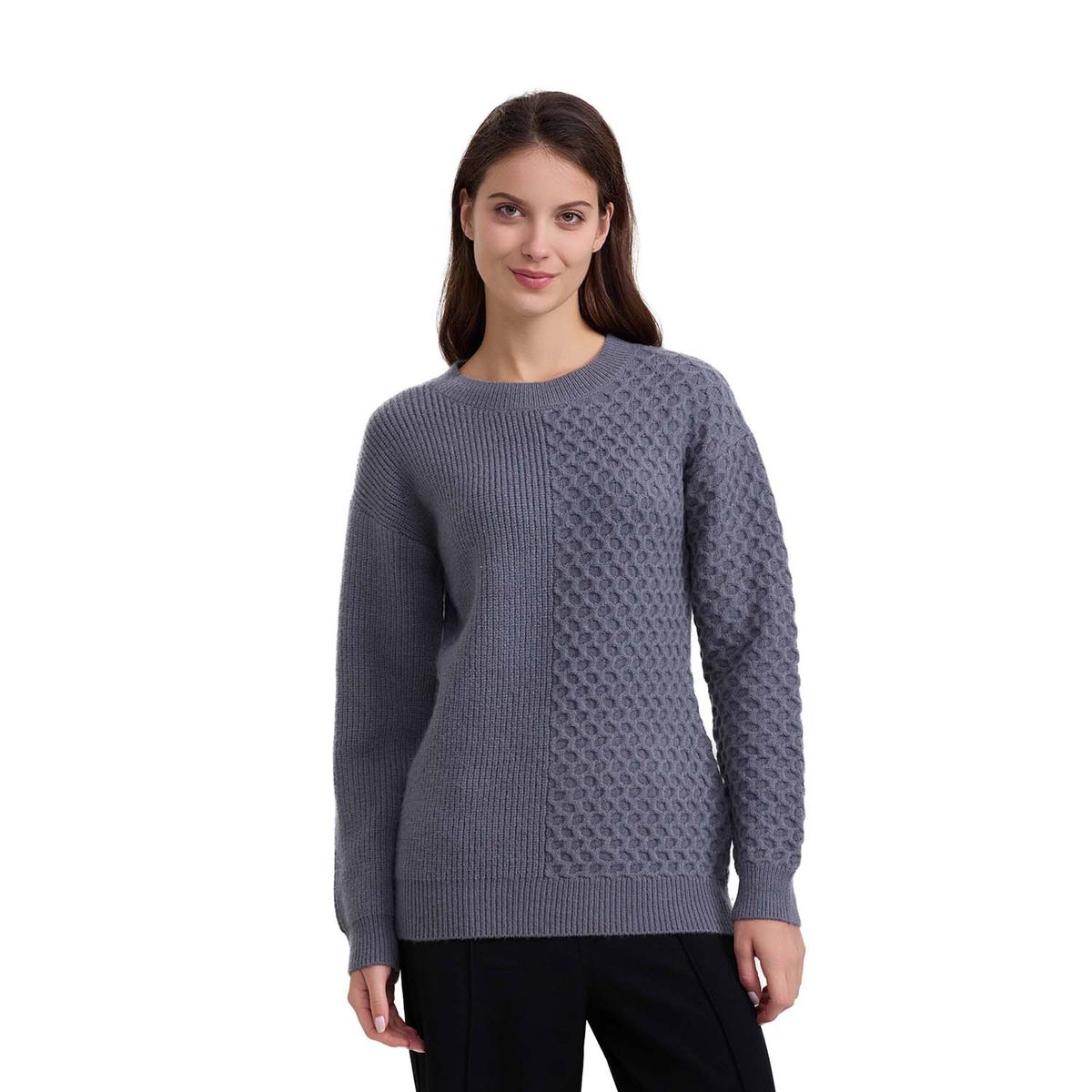 FASHION'S PARK - Sweater Mujer Mitad Gris Melange Fashion's Park