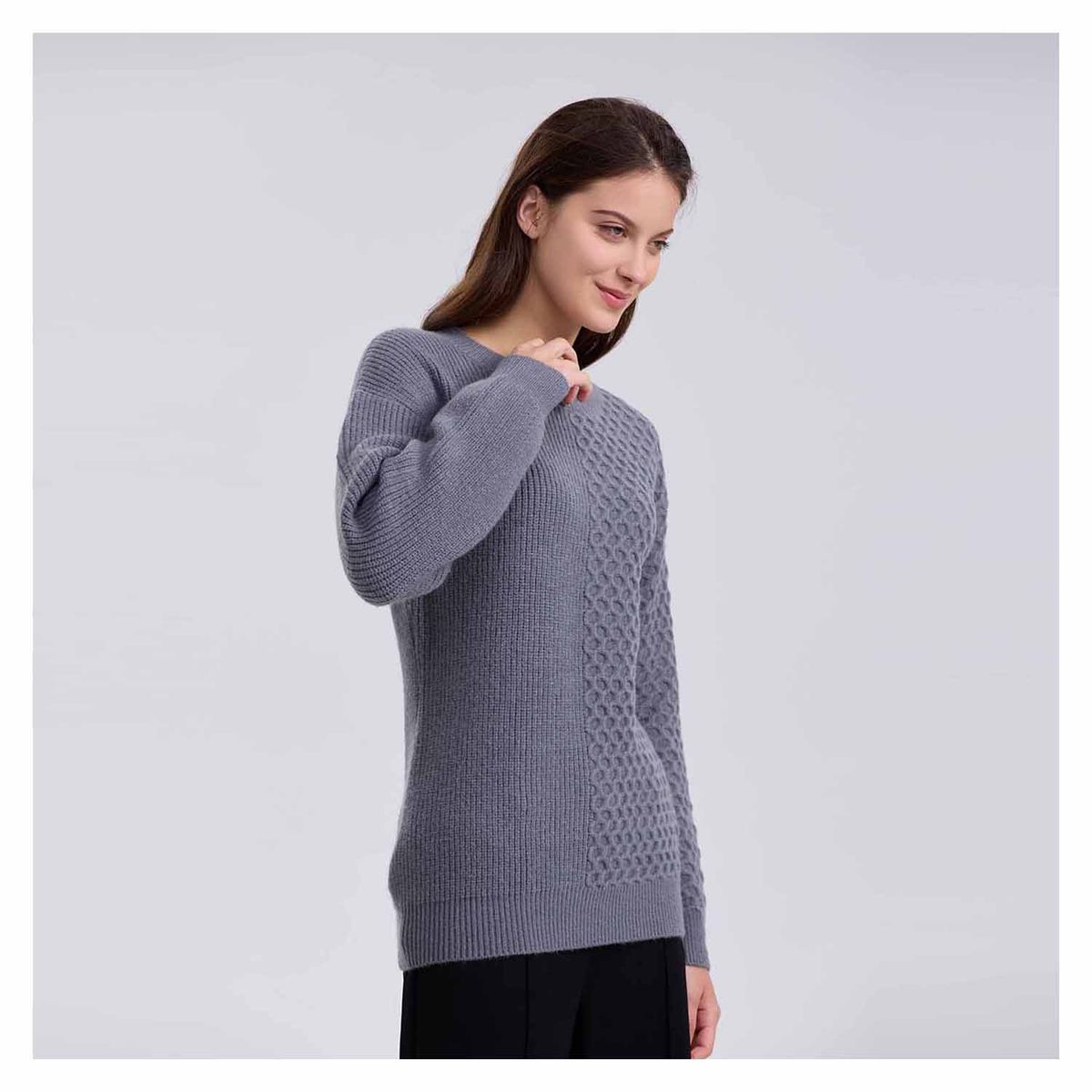 FASHION'S PARK - Sweater Mujer Mitad Gris Melange Fashion's Park