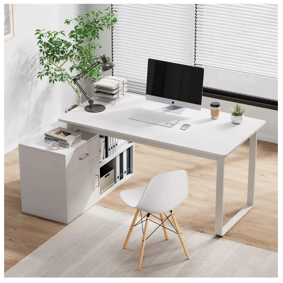 HOMER DESIGN - Escritorio Mesa Forma L Esquinero Moderno 120X50X75cm80X30X63cm…