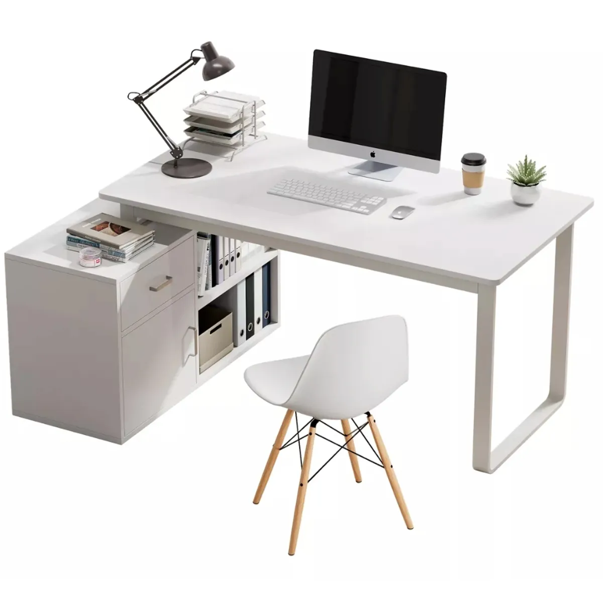 HOMER DESIGN - Escritorio Mesa Forma L Esquinero Moderno 120X50X75cm80X30X63cm…