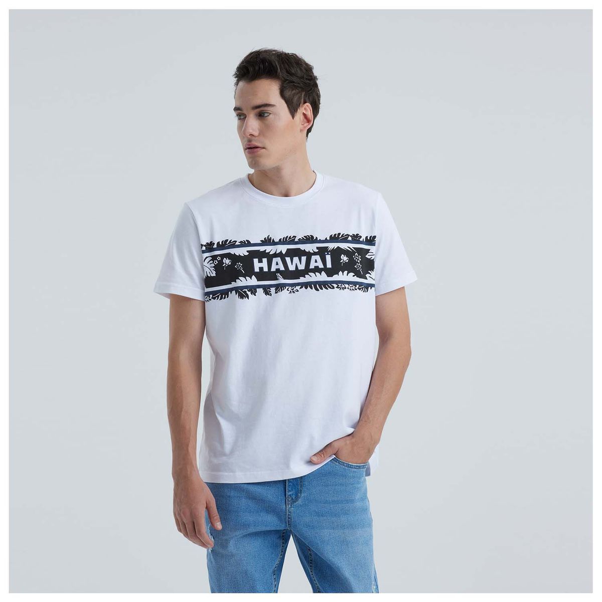 FASHION'S PARK - Polera Hombre Print Blancoi Fashion's Park