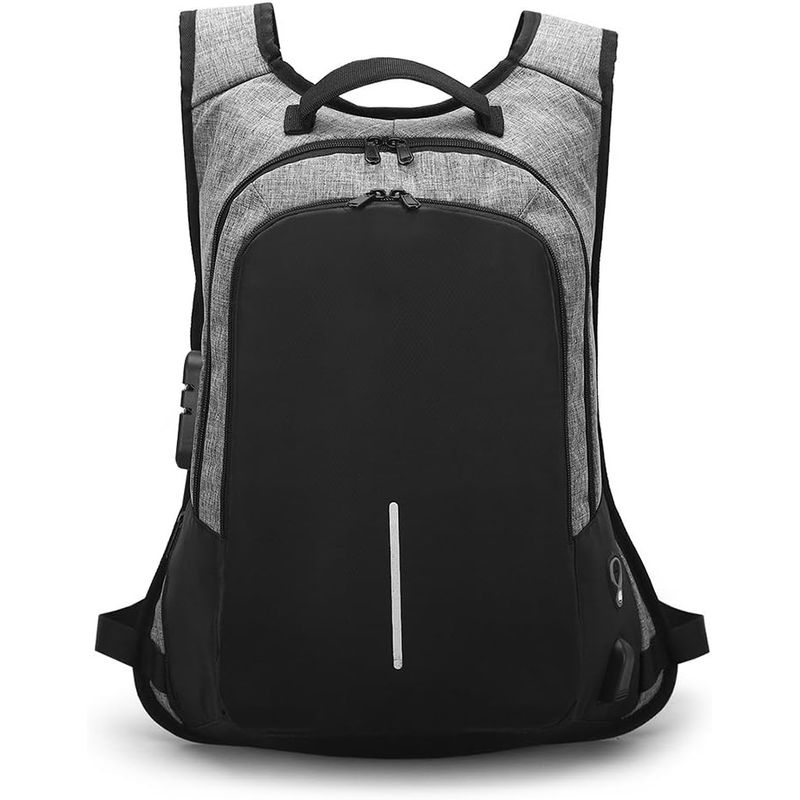 GENERICO - Mochila Ejecutiva Usb Porta Notebook Y Candado Gris
