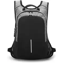 GENERICO - Mochila Ejecutiva Usb Porta Notebook Y Candado Gris