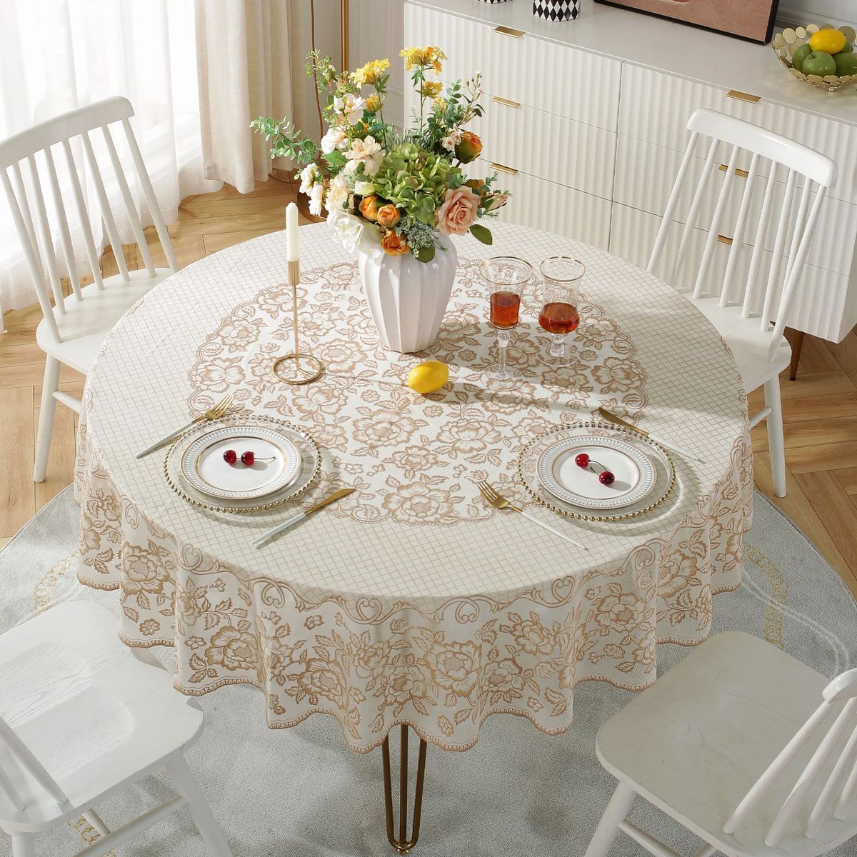 YAYKO - Mantel Redondo 1,52 Metros Diametro Tela