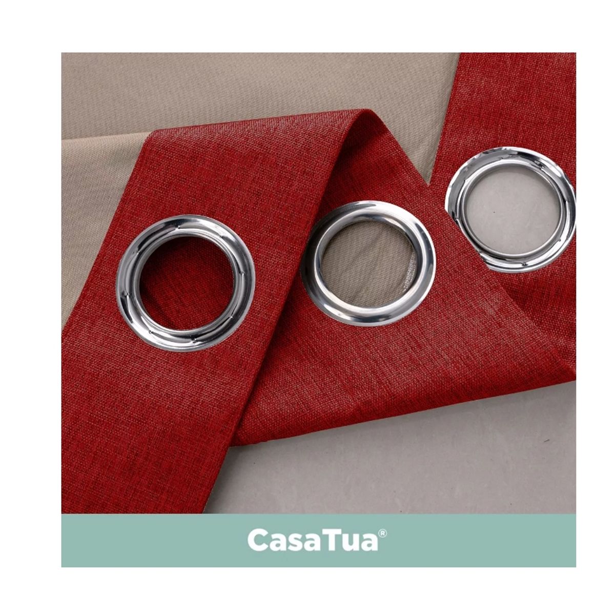 GENERICO - Cortina Blackout 100%, Son 2 Paños De 140x220cm Textura Lino