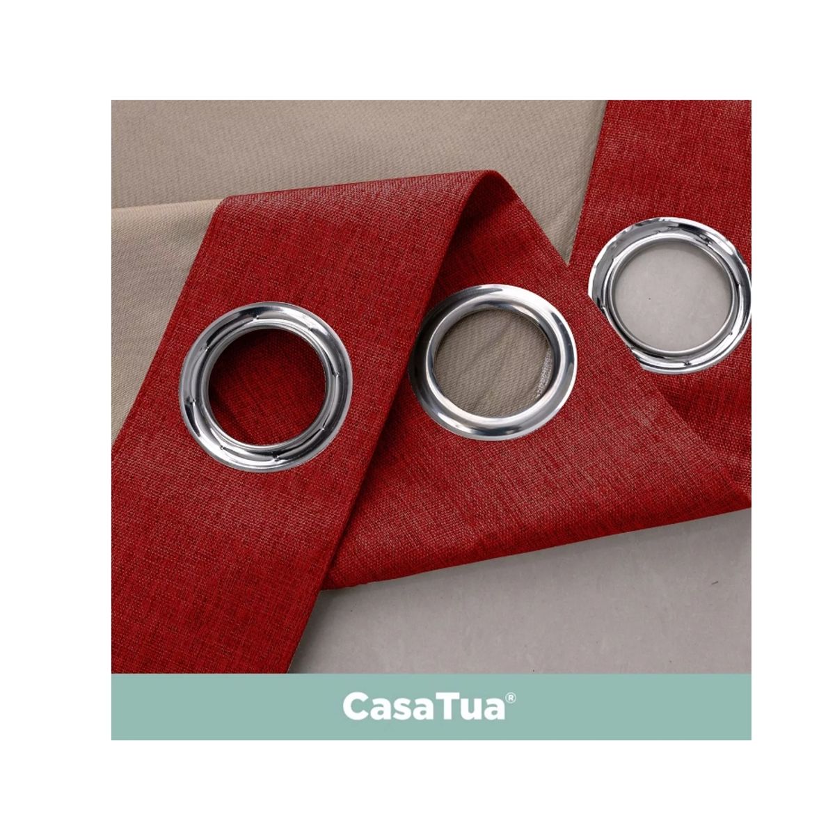 GENERICO - Cortina Blackout 100%, Son 2 Paños De 140x220cm Textura Lino