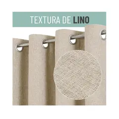 GENERICO - Cortina Blackout 100%, Son 2 Paños De 140x220cm Textura Lino
