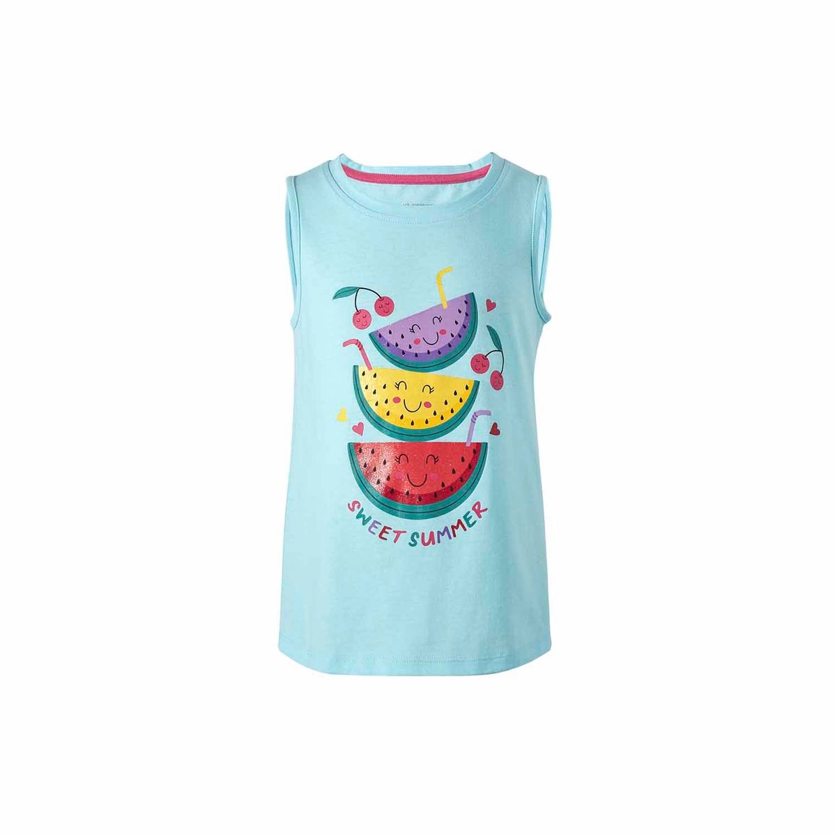 FASHION'S PARK - Polera Niña Print Celeste Fashion's Park