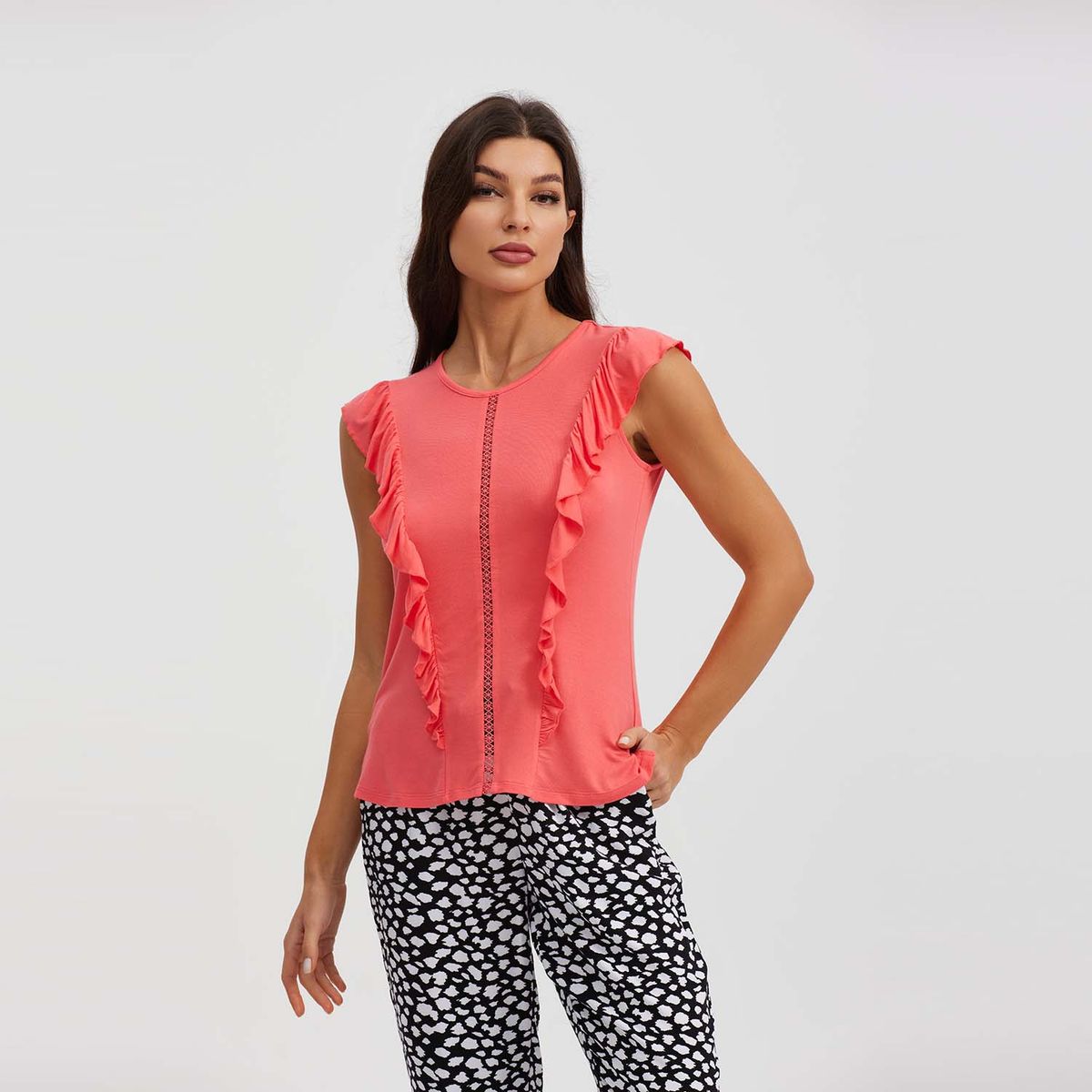 FASHION'S PARK - Polera Mujer Macramé Coral Fashion's Park