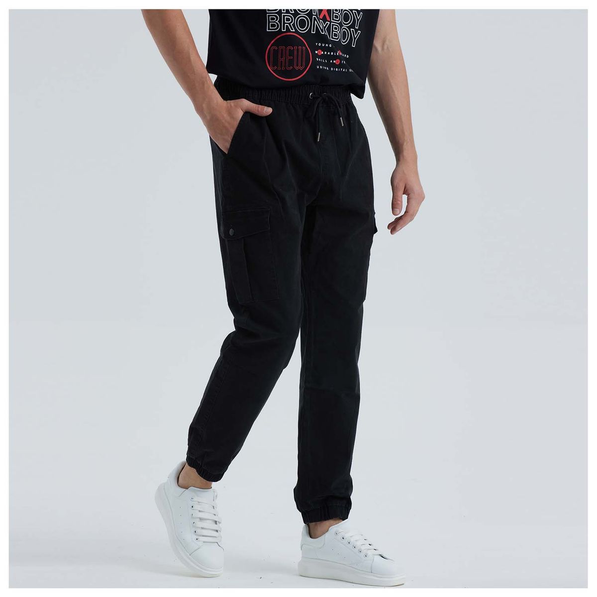 FASHION'S PARK - Pantalon Hombre Cargo Negro Fashion's Park