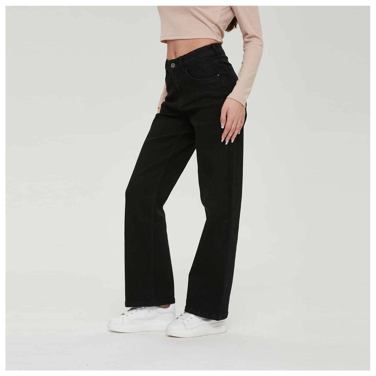 FASHION'S PARK - Jeans Mujer Wide Leg Wide Leg Negro Fashion's Park