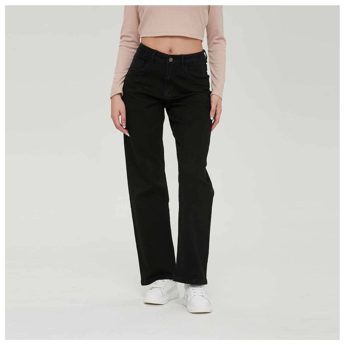 FASHION'S PARK - Jeans Mujer Wide Leg Wide Leg Negro Fashion's Park
