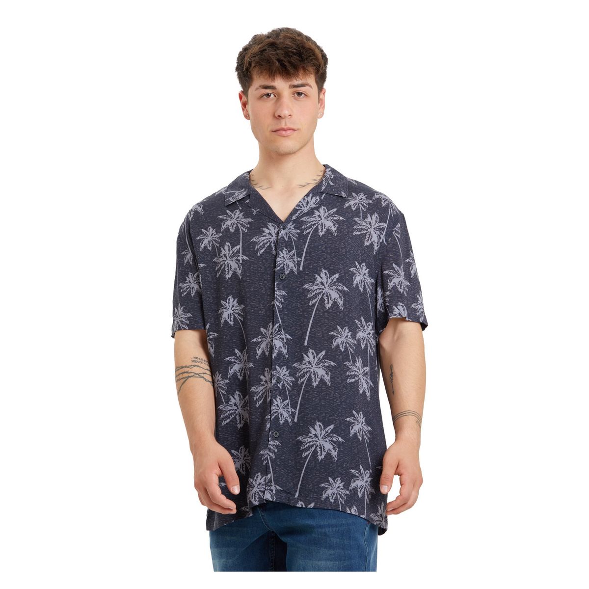 FASHION'S PARK - Camisa Guayabera Print Azul Fashion's Park