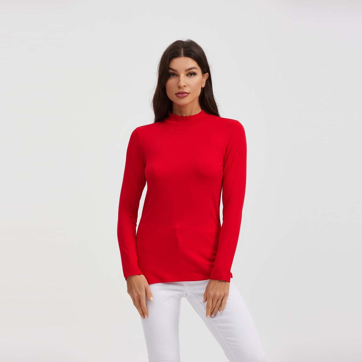 FASHION'S PARK - Polera Mujer Lisa Rojo Oscuro Fashion's Park