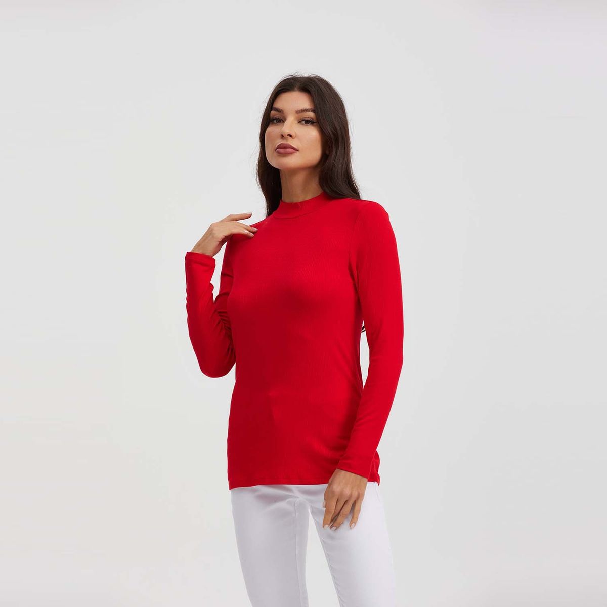FASHION'S PARK - Polera Mujer Lisa Rojo Oscuro Fashion's Park