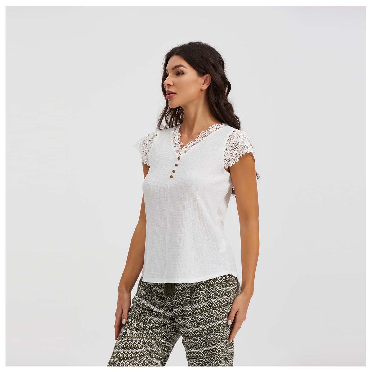 FASHION'S PARK - Polera Mujer Aplicación Macramé Crudo Fashion's Park