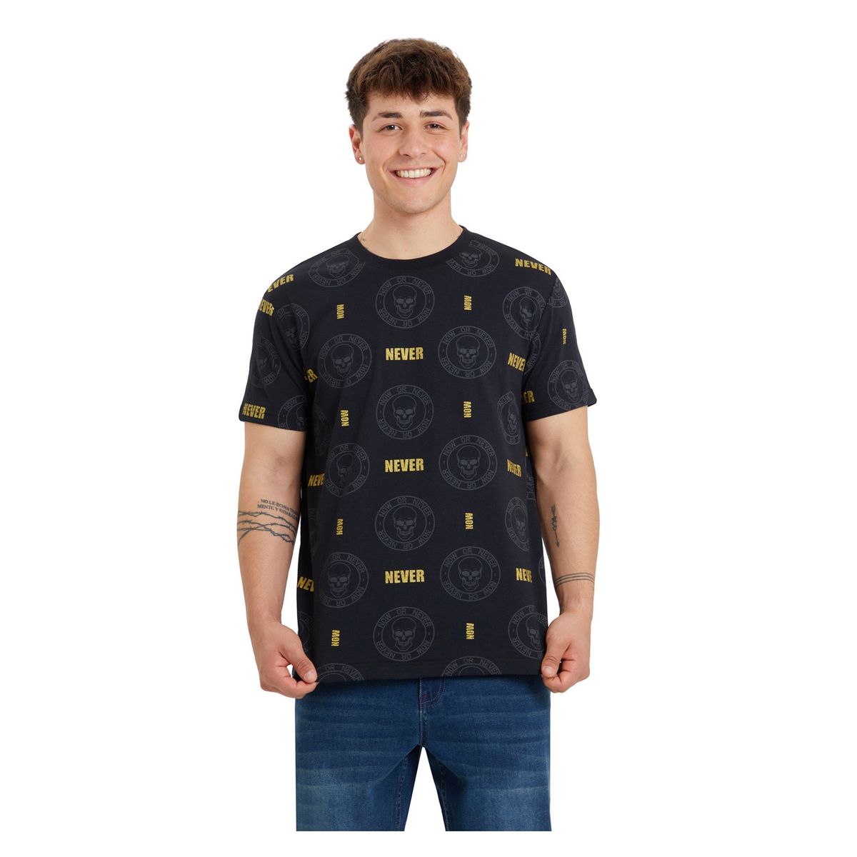 FASHION'S PARK - Polera Hombre Night Print Negro Fashion's Park