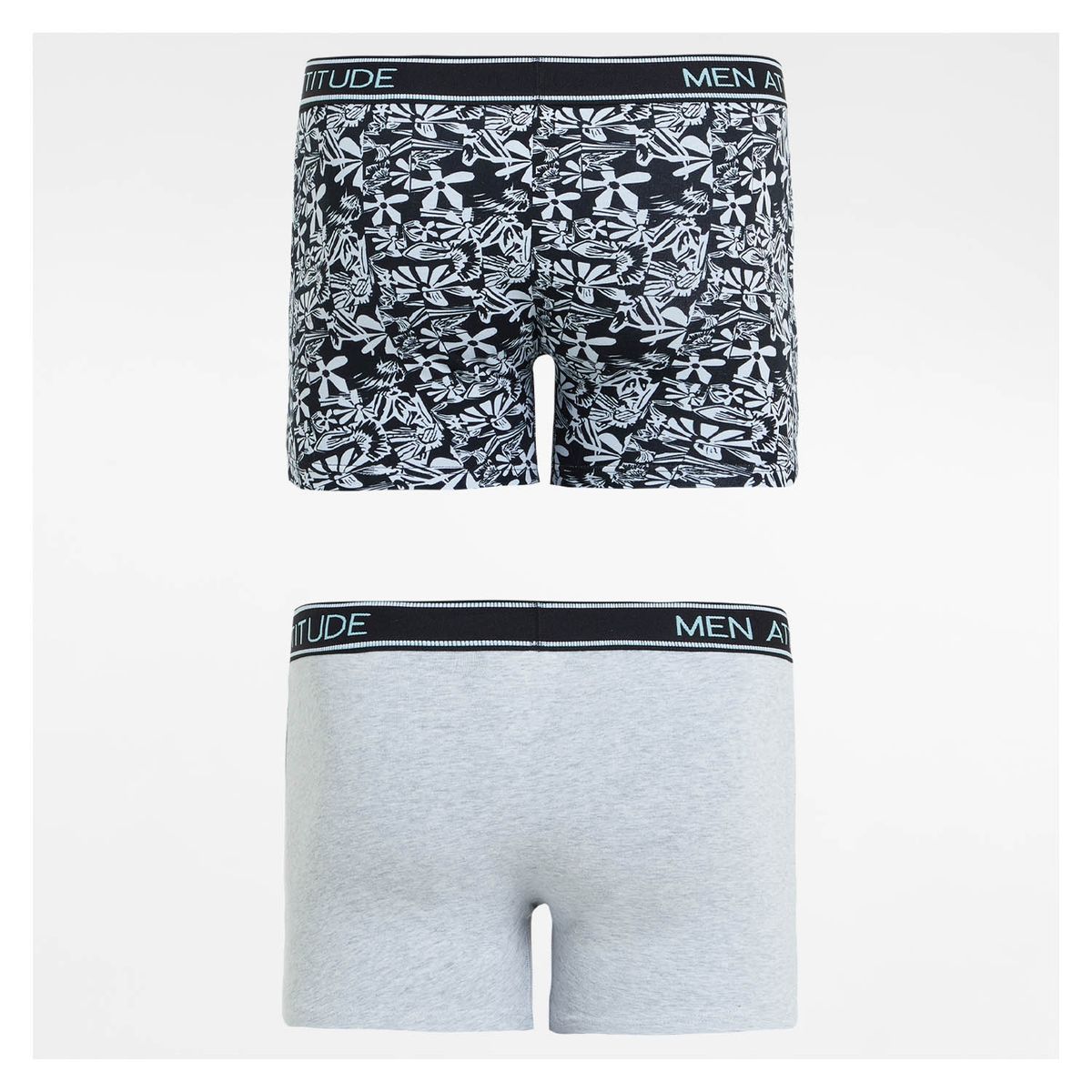 FASHION'S PARK - Boxer Bipack Liso/Estampado Gris Melange Fashion's Park