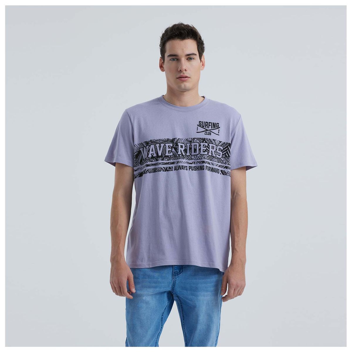 FASHION'S PARK - Polera Hombre Print Morado Fashion's Park