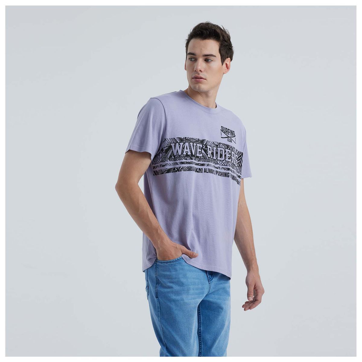 FASHION'S PARK - Polera Hombre Print Morado Fashion's Park