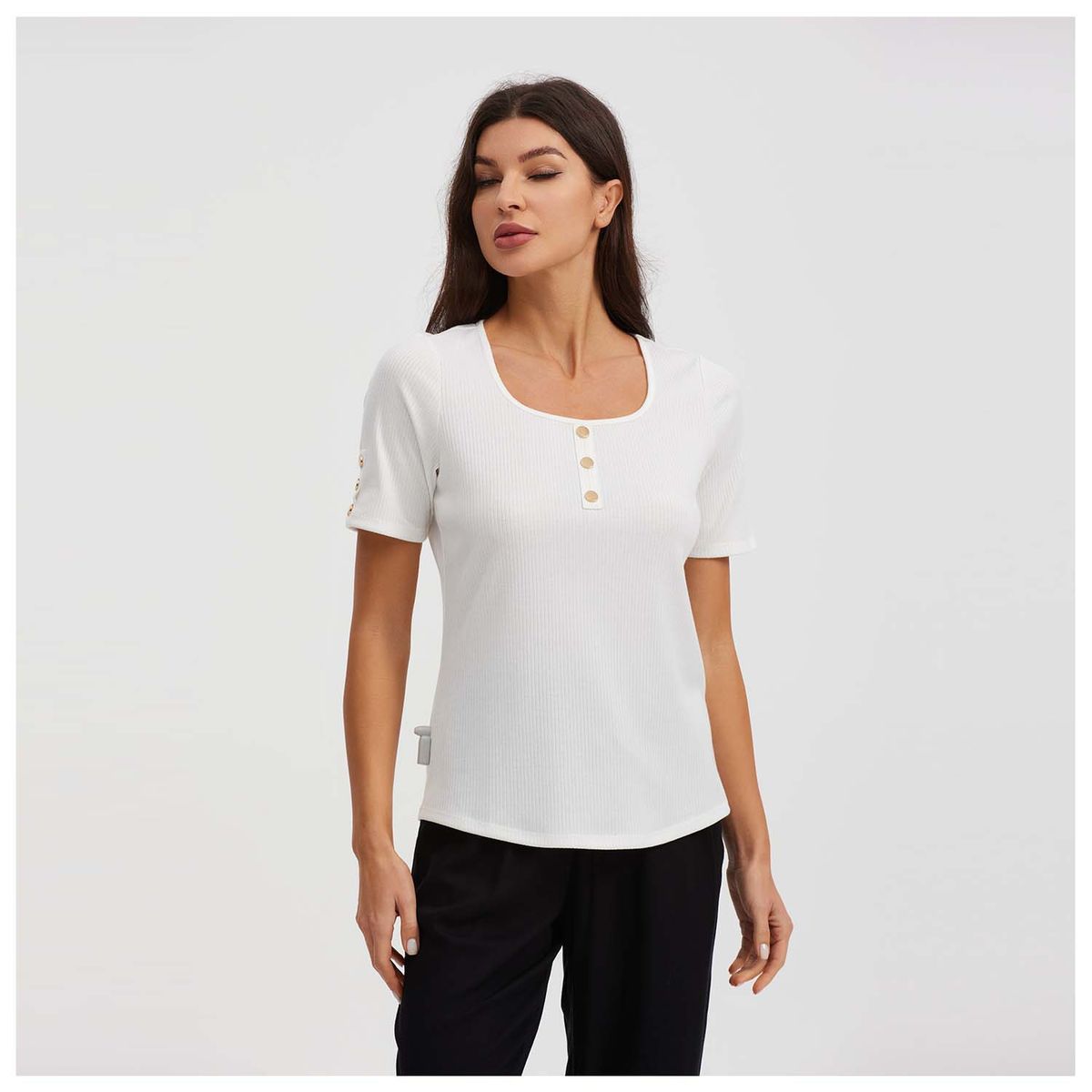 FASHION'S PARK - Polera Mujer Escote Cuadrado Crudo Fashion's Park